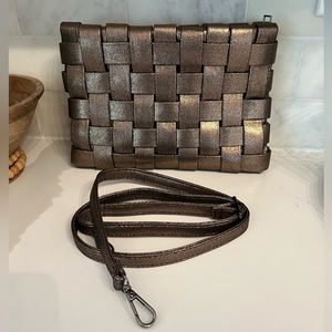 Anthropologie Lindy Woven Bronze Crossbody